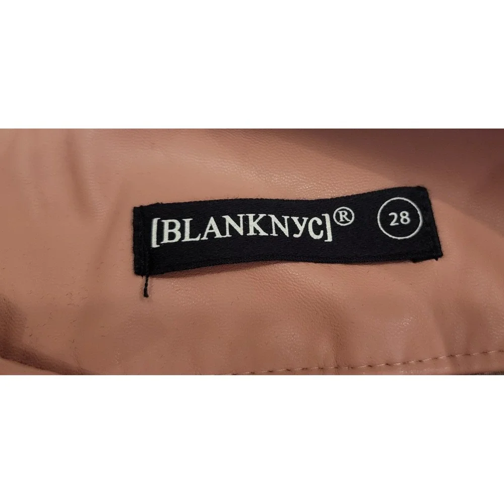 Blank NYC Anthropologie Vegan Leather Tie Waist Pleated Pants Pink Clay Size 28